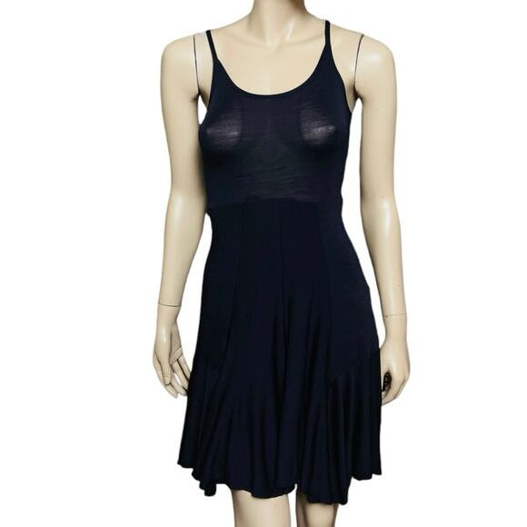 Morgane Le Fay Knit Jersey Mini Flare Skirt Dress Size Small in Dark Purple - Picture 1 of 13